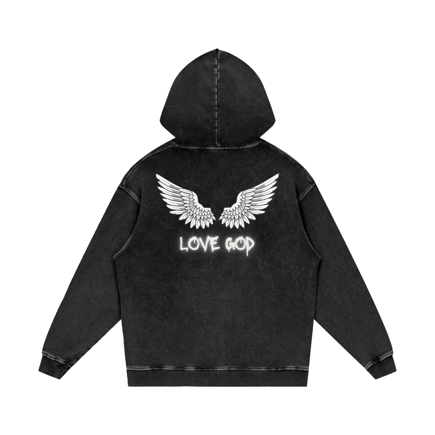 Grizzly Oversized "Love God" Winged Hoodie